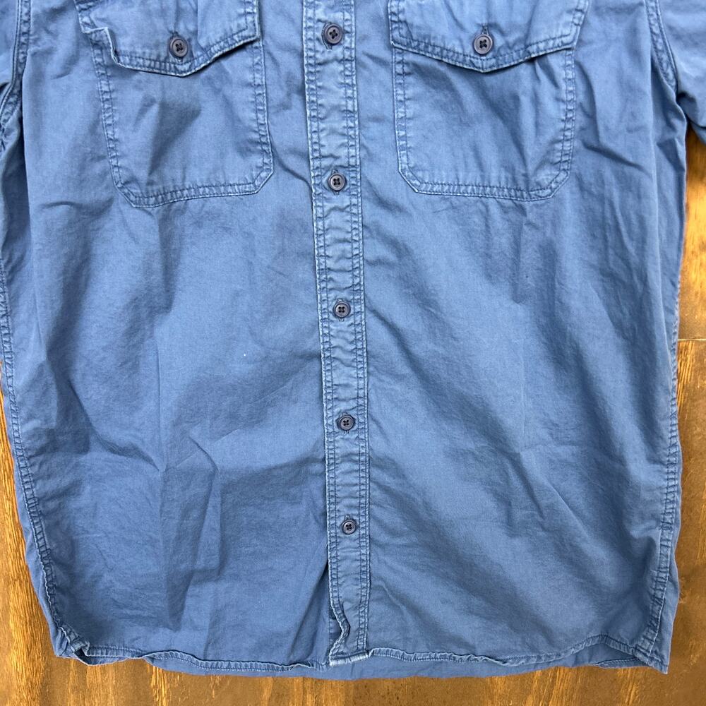 American Eagle Mens Shirt Blue Short Sleeve Collared Button Down 100% Cotton M - Picture 3 of 10